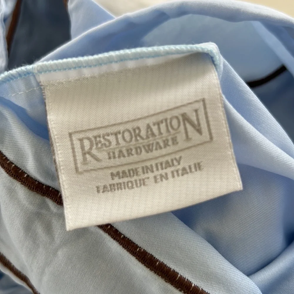 Set of 3 Made in Italy Restoration Hardware 100% cotton bolster pillow shams
